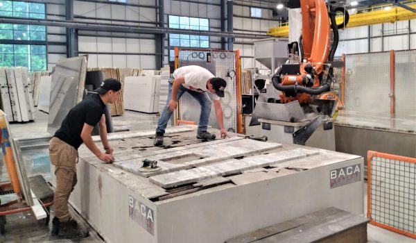 Cutting the Stone slab